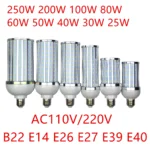 250W 200W 100W 80W 60W 50W 40W 30W 25W LED Bulb Aluminum shell lamp 220V E26 E27 E39 E40 Corn light street lamp Cool Warm White