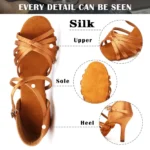 SWDZM New Women's Latin Dance Shoes Ballroom High Heel Dance Shoes Soft Sole Tango Salsa Party Shoes For Ladies Girl Sandals - Image 6