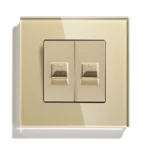 BSEED Dual Internet Sockets CAT6 Wall Socket EU Power Sockets Plus Network PC Data Computer Connecter Outlets Glass Panel - Image 6