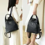 FOXER Brand Women Style Backpack Female Genuine Leather + Microfiber Backpack Girl School Bag Fashion Travel Bag Chrismas Gift - Image 3