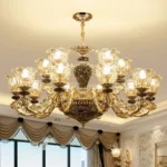 French Luxury Crystals Chandelier Living Room Bedroom Lamps Atmosphere Minimalist Ceramic Bedroom Crystal Lamp Villa Light Stair - Image 5