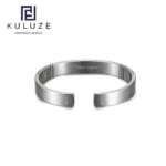 KULUZE Original Titanium wristband 100% Pure titanium Golf Athletic Bracelet Men Women C-Shaped cuff Bangle Bracelet fashionGift