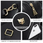 FOXER Brand Women Style Backpack Female Genuine Leather + Microfiber Backpack Girl School Bag Fashion Travel Bag Chrismas Gift - Image 5