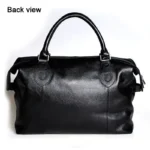 Fashion Genuine Leather Travel Bag Men's Luggage Bags Large Male Duffle Bag weekend Women Shoulder Bag Big Tote Handbag Black - Image 3