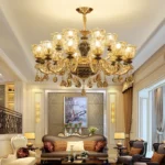 French Luxury Crystals Chandelier Living Room Bedroom Lamps Atmosphere Minimalist Ceramic Bedroom Crystal Lamp Villa Light Stair - Image 4