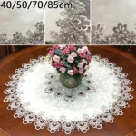 40/50/70/85cm Round Tablecloth Lace Floral Table Cover Dustproof Home Festival Table Cloth Anti Fouling Cover Cloth Decor