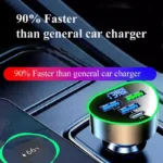 UYUXIO USB C Car Phone Charger Super Fast Charge in Car with LED Voltage Display for iPhone Samsung Huawei Oneplus Android Phone - Image 5