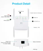 AC1200 Wireless WiFi Repeater Booster 2.4G/5GHz Wi-Fi Signal Amplifier Extender Router Network Wlan WiFi Repetidor - Image 5
