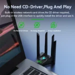 Upgrade 4 Antennas 1300Mbps WiFi USB 3.0 Adapter 2.4G/5GHZ Dual Band WiFi Dongle Wireless Network Card 802.11AC For Win 10/11 - Image 4