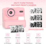 Kids Camera Instant Print, 48MP Digital Camera Selfie 1080P Video Toys Gifts for Girls Boys Aged 3-12 for Christmas/Birthday