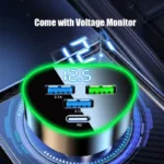 UYUXIO USB C Car Phone Charger Super Fast Charge in Car with LED Voltage Display for iPhone Samsung Huawei Oneplus Android Phone - Image 2