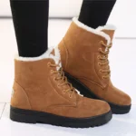 Boots Korean Style Winter Boots Snow Winter Shoes Woman Low Heels Women 's Fur Boots Ankle Combat Botas Mujer Luxury Footwear - Image 4