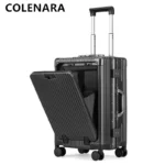 COLENARA 18 "20"24" Inch Multifunctional Suitcase Front Opening Boarding Box Aluminum Frame Trolley Case USB Charging Luggage - Image 3