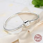 TOP SALE Authentic 100% 925 Sterling Silver 3MM Snake Chain Bangle & Bracelet for Women Luxury Bangle Jewelry 16-23CM - Image 4