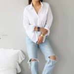 Cotton Blouse White Shirt Fashion Women Blusas Mujer De Moda OL Style Tops Casual Ladies Long Sleeve Shirts and Blouses 3496 - Image 4
