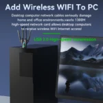 Upgrade 4 Antennas 1300Mbps WiFi USB 3.0 Adapter 2.4G/5GHZ Dual Band WiFi Dongle Wireless Network Card 802.11AC For Win 10/11 - Image 3