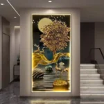 New Chinese Style Welcome Pine Decoration Painting Waterfall Landscape Wall Art Canvas Painting Light Luxury Home Decor Poster - Image 3
