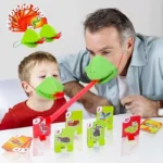 Frog Mask Wagging Tongue Lick Cards Board Game Interactive Toy for Kids Adults Family Fun Desktop Puzzle Games for Friend Party