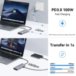 MOKiN USB C HUB Type C 4K@60Hz HDMI Hub,VGA 3USB 3.1 10Gbps PD RJ45 SD/TF Docking Station For MacBook Air Pro Laptop Accessories - Image 5