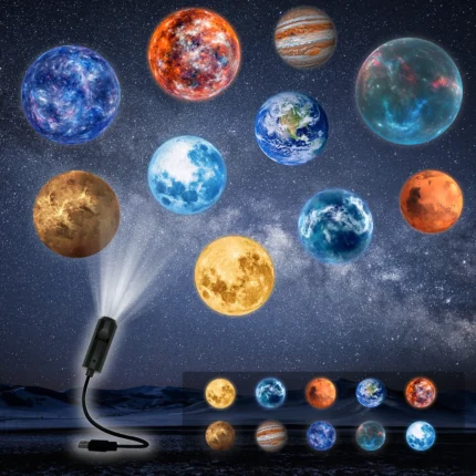 10 planet projection, USB projection ceiling atmosphere night light, suitable for bedroom and living room