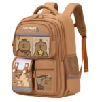 Capybara Nylon Backpack Large Capacity Children's Schoolbag for Elementary Students Returning to School, Comes with 40 Sets - Image 5