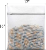 3Pcs Durable Honeycomb Mesh Laundry Reusable Washing MachinesBags clothes lingerie bra for Delicates 12 x 16 Inches (3 Medium) - Image 2