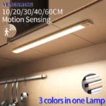 Cabinet Light USB Rechargeable Motion Sensor Led Three Colors In One Lamp For Kitchen Wardrobe Indoor Lighting 10/20/30/40/60cm