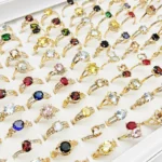 50pcs/Lot Wholesale Bohemia Mix Style Finger Rings for Women Hot Crystal Party Wedding Jewelry Acrylic Enamel Joint Ring Gifts - Image 4