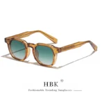 HBK New Fashion Small Frame Men Sunglasses Polygon Cupronickel Core Insert Leg Sun Glasses Outdoor Party Vacation Travel