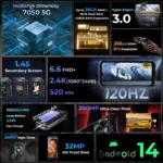 HOTWAV Hyper 7 Pro Rugged Phone Dimensity 7050 5G 200MP Android 14 6.6'' FHD+ 120Hz Smartphone 36GB 256GB 10800mAh 33W Cellphone - Image 2