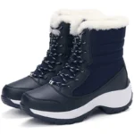 Women's Boots Women Heels Boots For Winter Shoes Woman Keep Warm Fur Botas Mujer 2025 Snow Boots Platform Shoes White Black Boot - Image 4