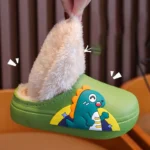 Baby cotton slippers for autumn and winter at home waterproof and plush thickened fashionable and cute for both boys and girls - Image 3