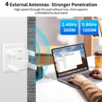 FENVI 5Ghz AX1500 WiFi 6 Repeater Extender Signal Booster Dual Band 2.4G/5GHz Wi-Fi Signal Amplifier Long Range Network Easy Set - Image 2
