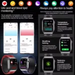 2025 New Health Monitor Smart Watch Blood Pressure Lipid Uric Acid ECG NFC Body Temperature Bluetooth Call Health Smartwatch - Image 2