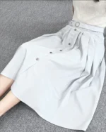 Women's Casual Elegant Split Half Skirt Single Button Stylish Midi Skirt Comfortable Casual Skirts for Ladies
