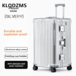 KLQDZMS Aluminum Frame Suitcase 26"29"32 Inch Large Capacity Cart Case Cart Type Travel Bag Women's Password Box Cabin Luggage