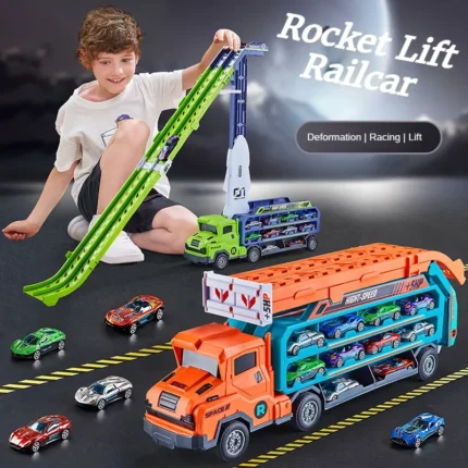 High Quality Metal Alloy Cars Truck Toys Train Track Sets Slot Car Models Children's Toys for Boys Miniature Metal Trolleys Baby