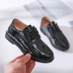 Kids Shoes For Boys Genuine Leather Shoes For Kids Wedding School Show Dress Flats Light Classic Black Children Loafer Moccasins - Image 4