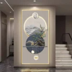 New Chinese Style Welcome Pine Decoration Painting Waterfall Landscape Wall Art Canvas Painting Light Luxury Home Decor Poster - Image 2