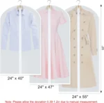 5/10/20Pcs Clear Garment Bags for Closet Storage,Clothes Dust Covers Hanging Clothes Bags Dress Bag for Long Dresses, Suit, Coat - Image 4