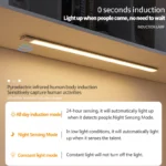 Cabinet Light USB Rechargeable Motion Sensor Led Three Colors In One Lamp For Kitchen Wardrobe Indoor Lighting 10/20/30/40/60cm - Image 3