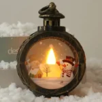Christmas Candlestick Round Wind Light Merry Christmas Tea Lights Candle Holder Decoration for Home Ornaments Xmas Gift New Year - Image 6