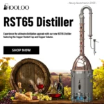 HOOLOO RST65 Distiller Home Electric Heating Moonshine Still Distillation Machine Copper Rocket Lid Column Brandy Whisky Rum