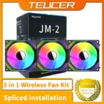 TEUCER JM-2 ARGB Cooling Fan Kit Mirror Cycle Light Effect PWM 800-2000RPM Water Cooling 360mm Cooler Fan Chassis Wireless Fan
