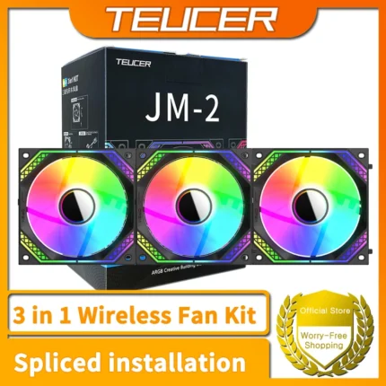 TEUCER JM-2 ARGB Cooling Fan Kit Mirror Cycle Light Effect PWM 800-2000RPM Water Cooling 360mm Cooler Fan Chassis Wireless Fan