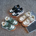 Children's Spring New Leather Upper Sneakers Middle Large Children's Casual Shoes Boys and Girls Soft Sole Students Tennis Shoes - Image 5