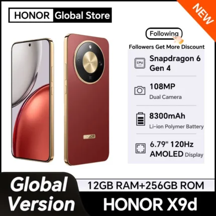 HONOR X9d Global Version 5G Smartphone 6.79" Anti-drop Waterproof Display 8300mAh Li-ion Polymer Batteey 108MP AI Camera NFC