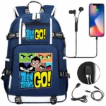 Cartoon Teen Titan Go Robin Backpack Schoolbag Travel Notebook Bag for Kids Students