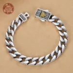 925 Sterling Silver Horus Eye of God Cuban Bracelet Men's Fashion Hip Hop Simple Gift Fashion Jewelry Accessories - Image 2