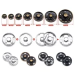 20Sets Black Silver Round Invisible Brass Metal Snap Fasteners Press Button For Shirt Suit Jacket Clasp Garment Accessories DIY - Image 2